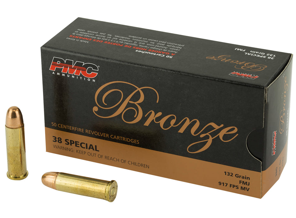 PMC 38G Bronze  38Special 132gr Full Metal Jacket 50 Per Box/20 Case