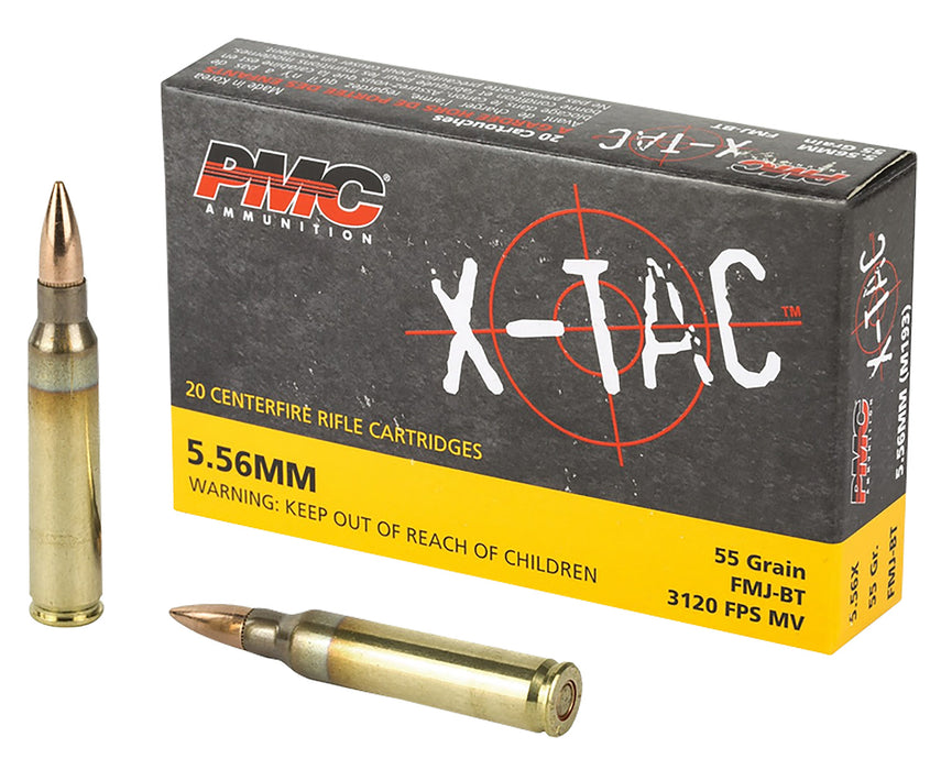 PMC 556X X-Tac 5.56x45mmNATO 55gr Full Metal Jacket Boat Tail