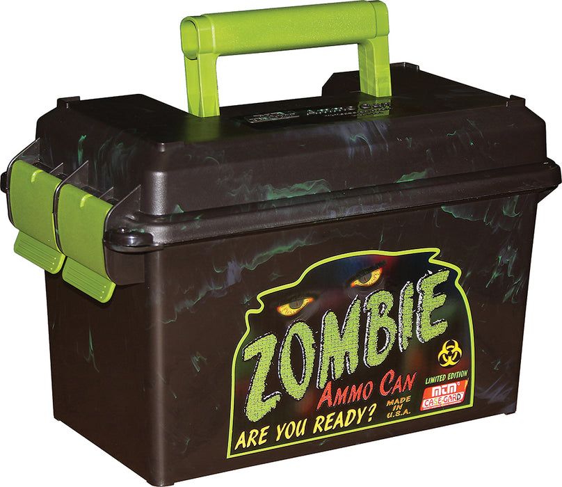 MTM Case-Gard AC50Z Ammo Can  50Cal Rifle Black w/Zombie Green Accents Polypropylene