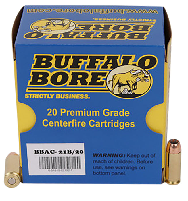 Buffalo Bore Ammunition 21B20 Heavy  10mm Auto 180 gr 1350 fps Jacketed Hollow Point (JHP) 20 Bx/12 Cs