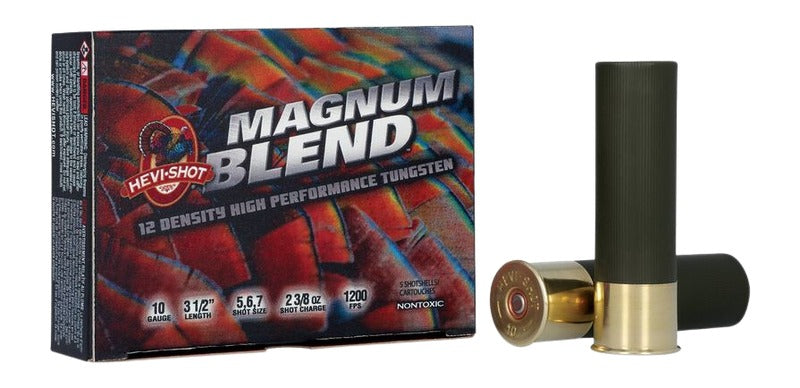 HEVI-Shot HS13567 Magnum Blend  10Gauge 3.50" 2 3/8oz Tungsten 5/6/7Shot 5 Per Box/10 Case