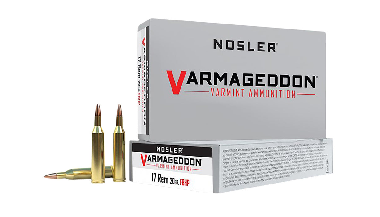 Nosler 65100 Varmageddon  17Rem 20gr Flat Base Hollow Point 20 Per Box/20 Case