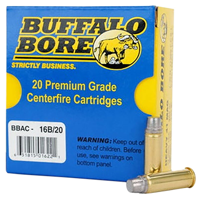 Buffalo Bore Ammunition 16B20 Heavy Outdoorsman 41 Rem Mag 230 gr 1450 fps Hard Cast Semi-Wadcutter 20 Bx/12 Cs