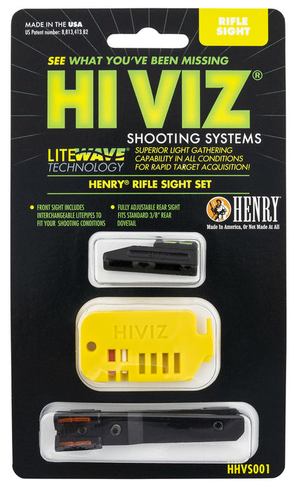 HiViz HHVS001 Henry .22 LR Interchangeable Front Sight Set  Black Green, Red, White LitePipes for Henry Lever Action