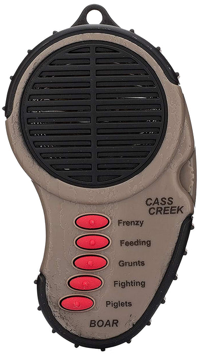 Cass Creek CC034 Ergo Electronic  Boar Call, 5 Authentic Sounds, Brown Plastic, Includes Belt Clip & External Speaker Input Jack