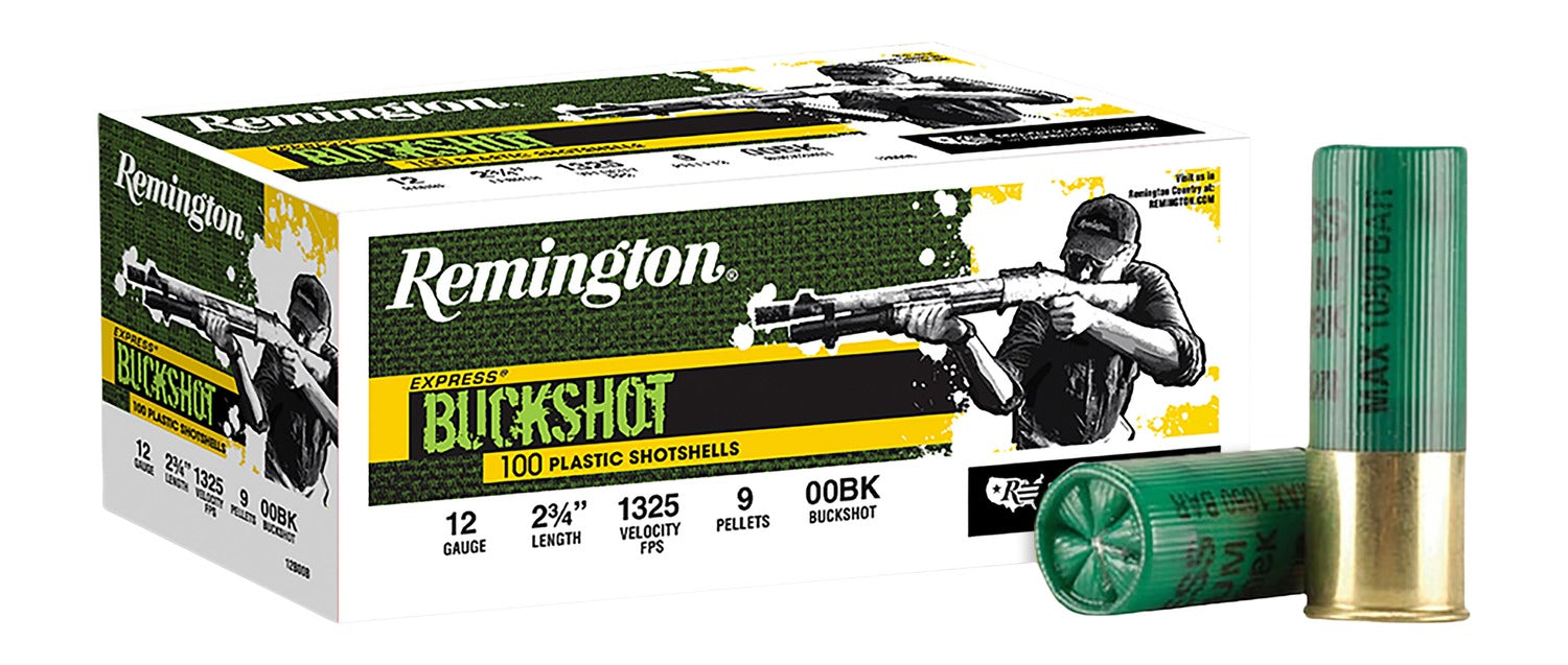 Remington Ammunition 20413 Express Buckshot 12Gauge 2.75" 00Buck Shot 100 Per Box/2 Case
