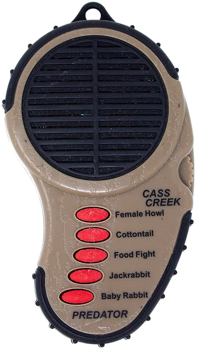 Cass Creek 010 Ergo Electronic  Predator Call, 5 Authentic Calls, Brown Plastic, Includes Belt Clip