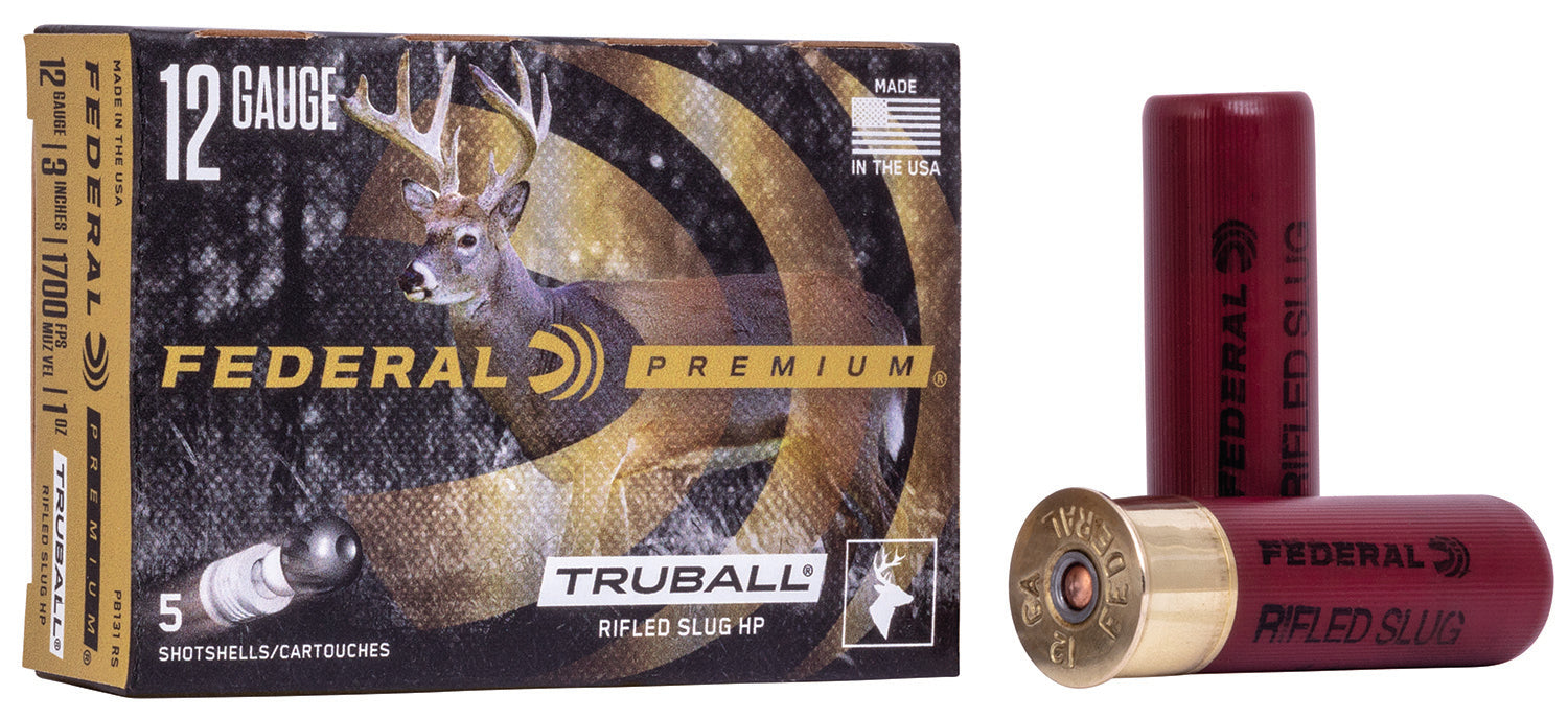 Federal PB131RS Premium Vital-Shok TruBall 12Gauge 3" 1oz RifledSlug Shot 5 Per Box/50 Case
