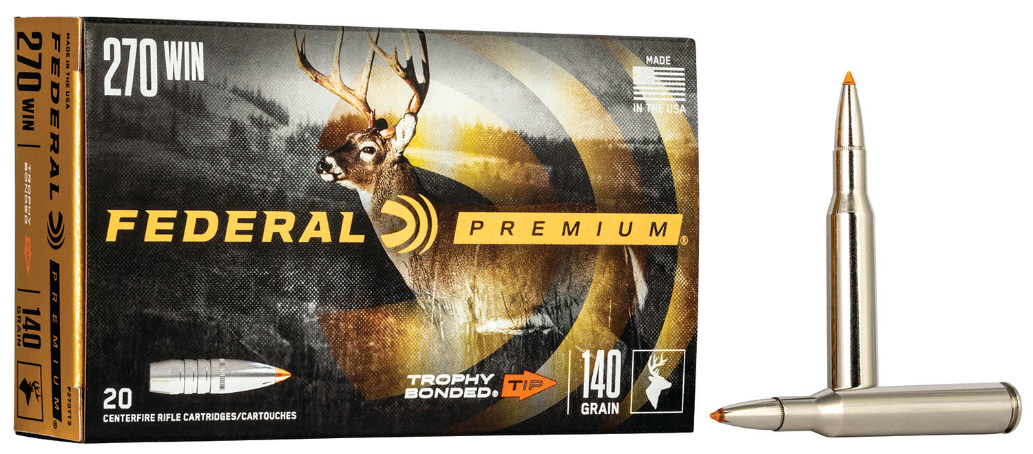 Federal P270TT3 Premium  270Win 140gr Trophy Bonded Tip 20 Per Box/10 Case