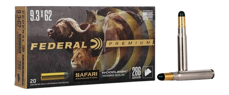 Federal P9374WH Premium Safari Cape-Shok 9.3mmx74R 286gr Woodleigh Hydro Solid 20 Per Box/10 Case