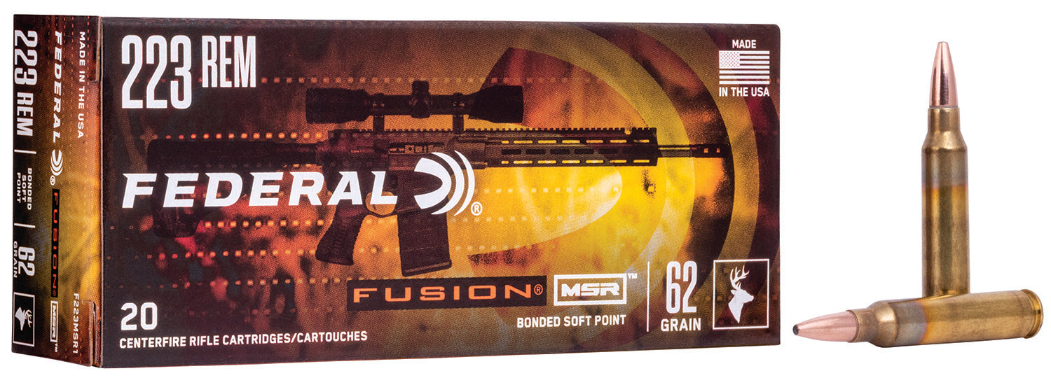 Federal F223MSR1 Fusion MSR 223Rem 62gr Bonded Soft Point 20 Per Box/10 Case