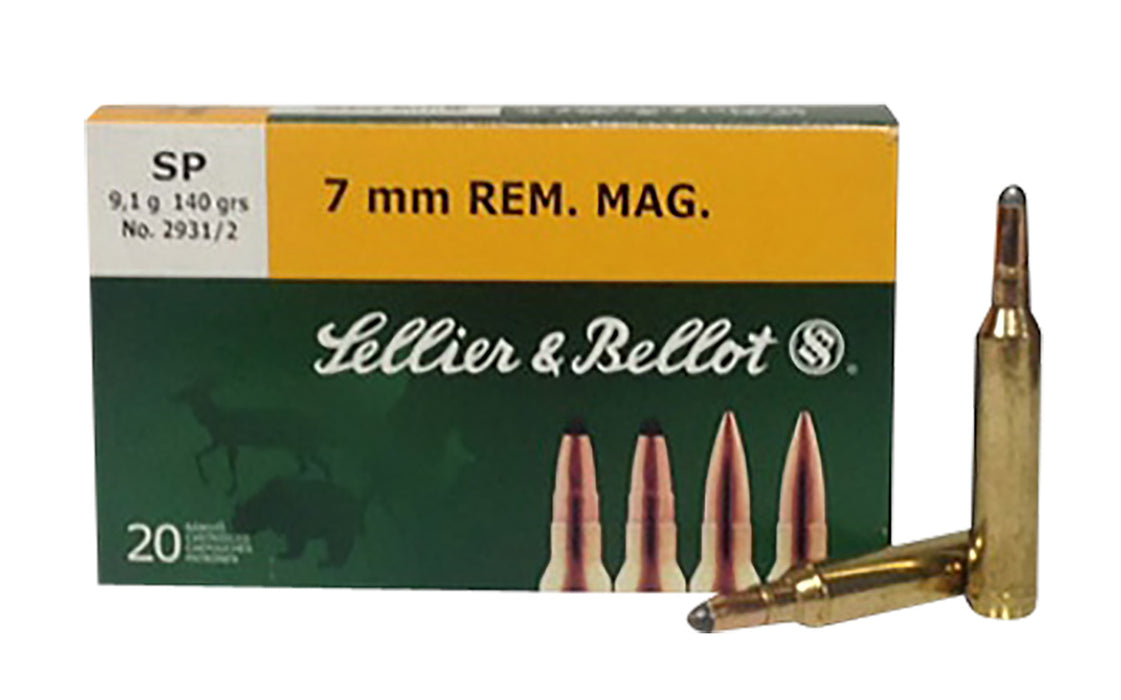 Sellier & Bellot SB7B Rifle  7mm Rem Mag 140 gr 3143 fps Soft Point (SP) 20 Bx/20 Cs