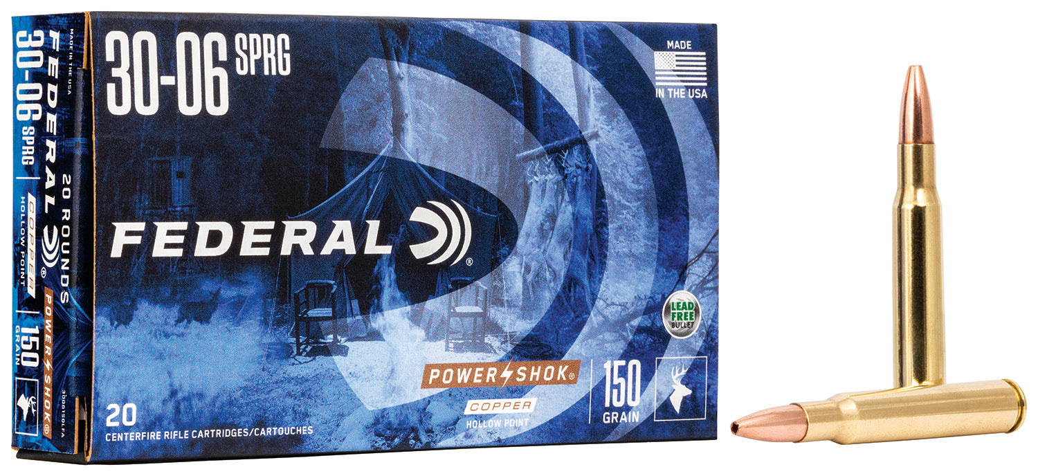 Federal 270130LFA Power-Shok Copper 270Win 130gr Copper Hollow Point 20 Per Box/10 Case
