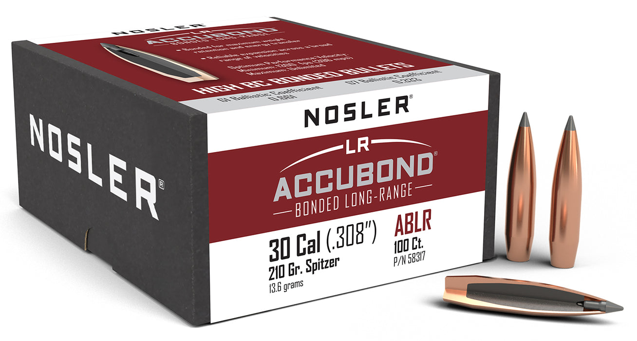 Nosler 58317 AccuBond Long Range 30Cal 210gr Spitzer Point 100/Box