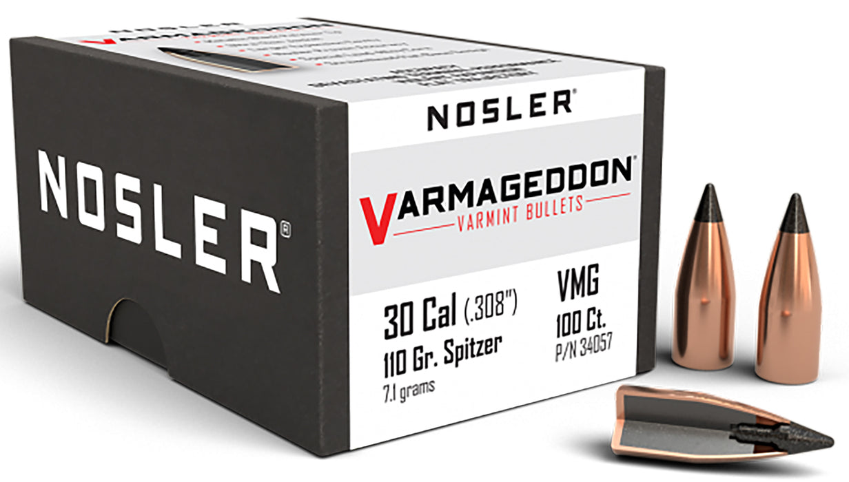 Nosler 34057 Varmageddon  30Cal 110gr Flat Base Tipped 100/Box
