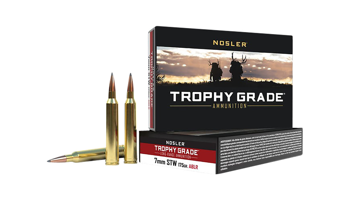 Nosler 60104 Trophy Grade Long-Range  7mm STW 175 gr 2950 fps Nosler Spitzer AccuBond-Long Range (SABLR) 20 Bx/10 Cs