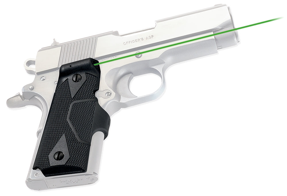 Crimson Trace 0141101 Lasergrips  Fits 1911 Compact, Green Laser Black Polymer