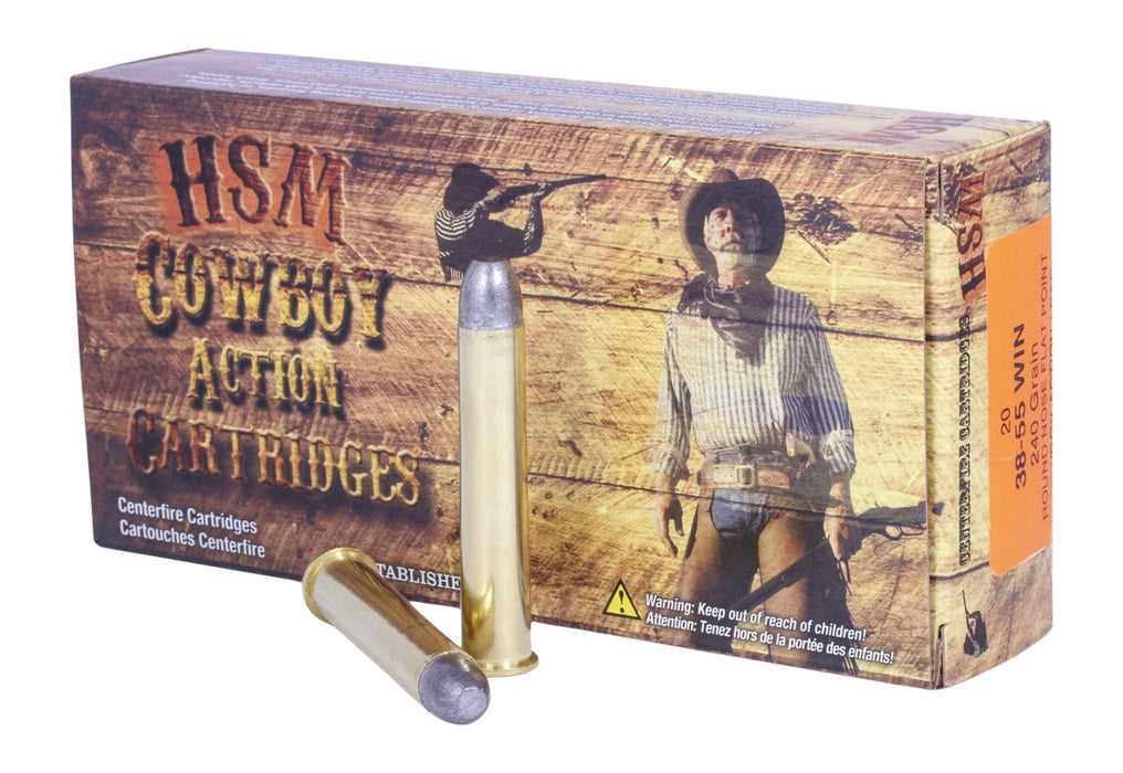 HSM 38551N Cowboy Action  38-55 Win 240 gr Round Nose Flat Point 20 Per Box/ 25 Case