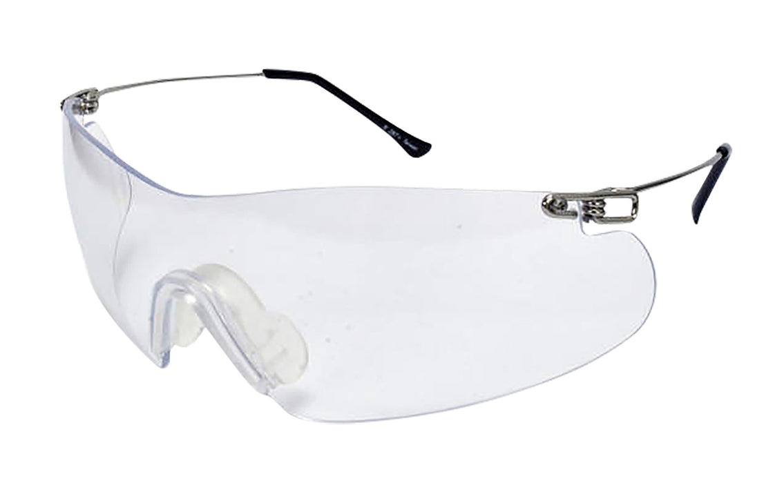 Radians CP5710CS Clay Pro Shooting Glasses Adult Clear Lens Wraparound Silver Frame