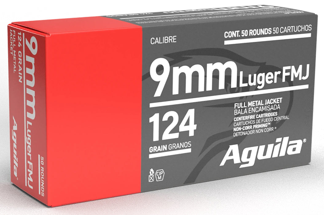 Aguila 1E092110 Target & Range  9mm Luger 124 gr Full Metal Jacket (FMJ) 50 Per Box/20 Cs