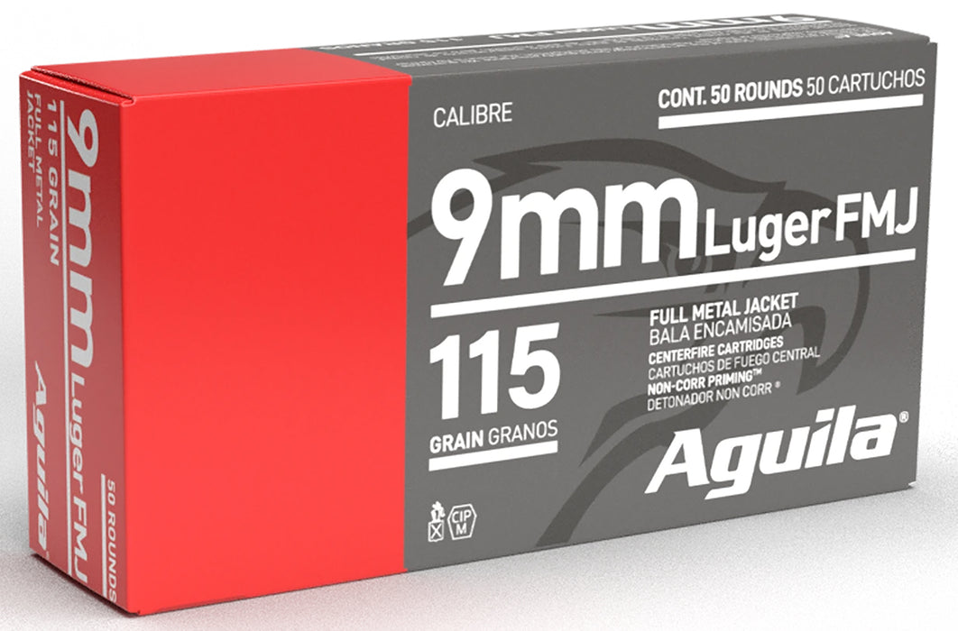 Aguila 1E097704 Target & Range  9mm Luger 115 gr Full Metal Jacket (FMJ) 50 Per Box/20 Cs