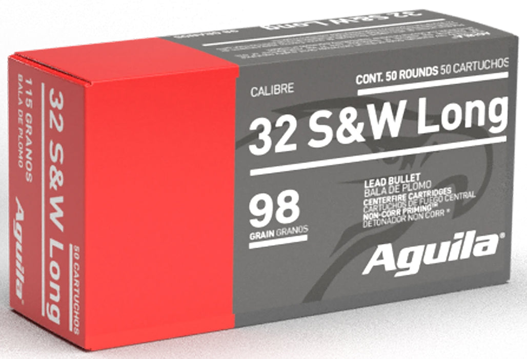 Aguila 1E322340 Target & Range  32 S&W Long 98 gr Lead Round Nose (LRN) 50 Per Box/20 Cs