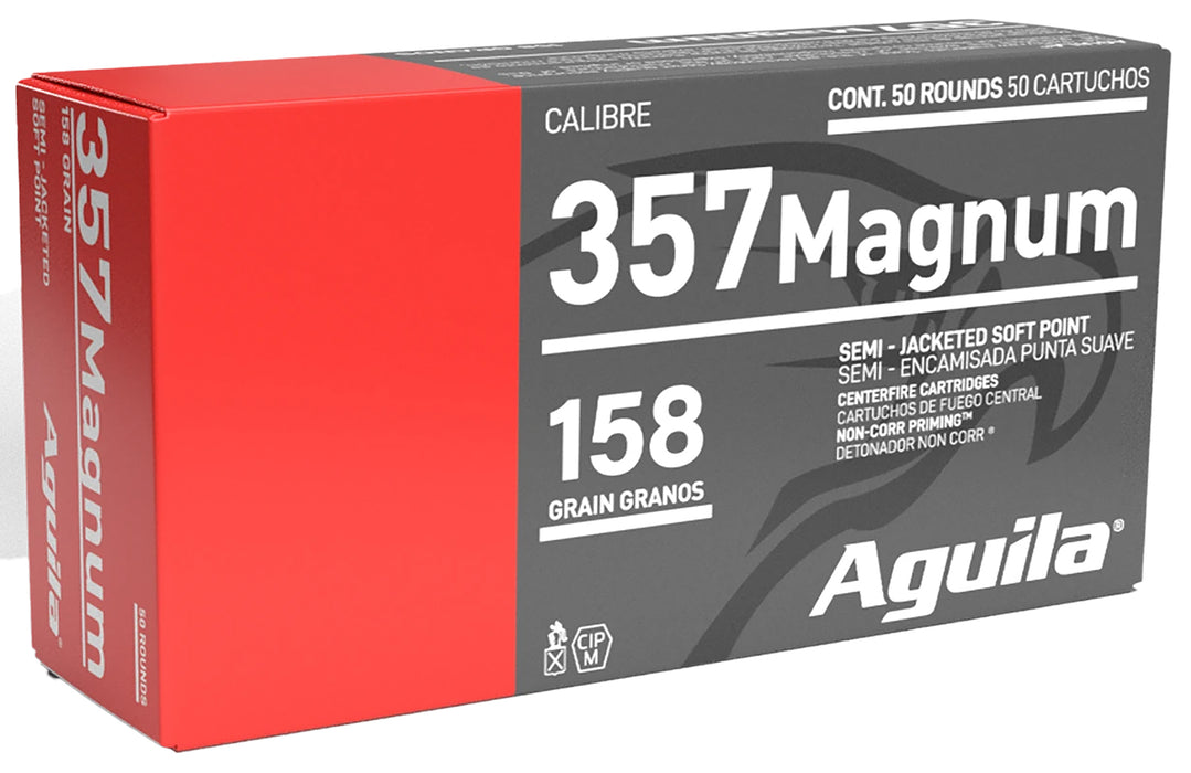 Aguila 1E572823   357Mag 158gr Semi Jacketed Soft Point 50 Per Box/20 Case