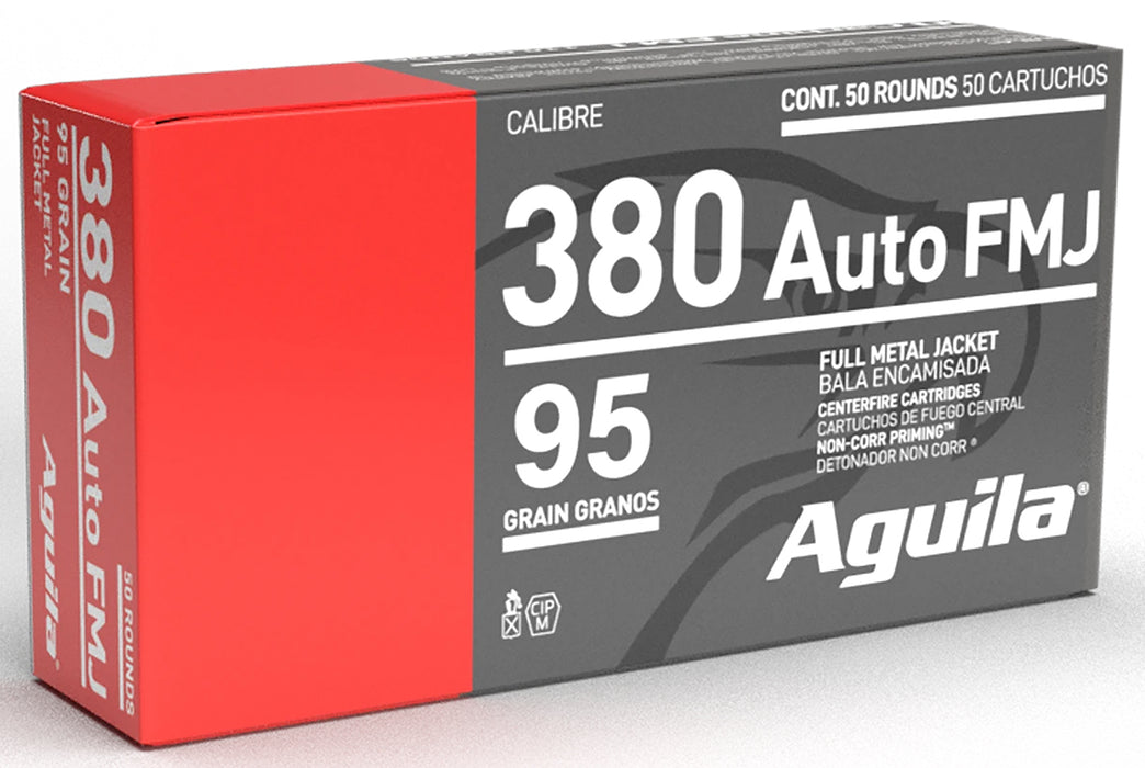 Aguila 1E802110 Target & Range  380 ACP 95 gr Full Metal Jacket (FMJ) 50 Per Box/20 Cs