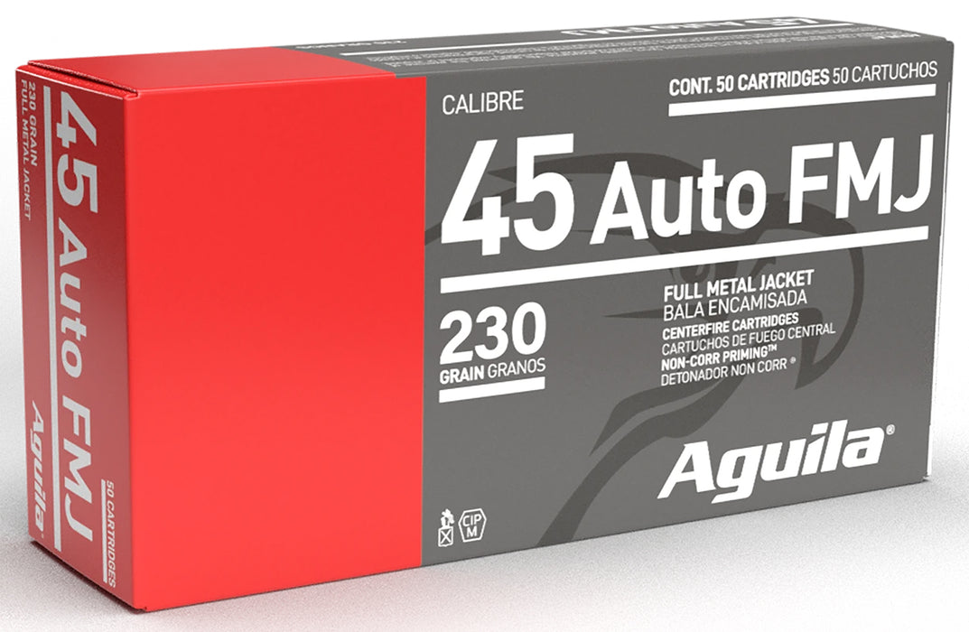 Aguila 1E452110 Target & Range  45 ACP 230 gr Full Metal Jacket (FMJ) 50 Per Box/20 Cs