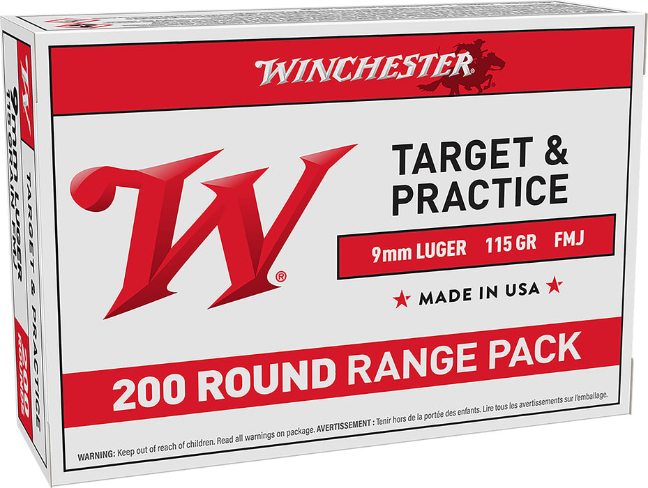 Winchester Ammo USA9W USA  9mmLuger 115gr Full Metal Jacket 200 Per Box/5 Case