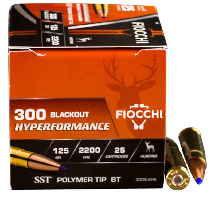 Fiocchi 300BLKHA Hyperformance  300 Blackout 125 gr 2200 fps Super Shock Tip (SST) 25 Bx/20 Cs