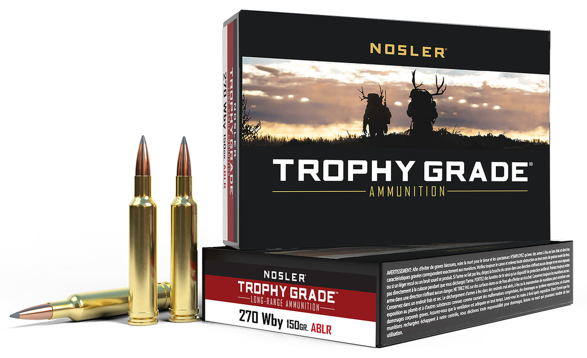 Nosler 60150 Trophy Grade Long-Range 270WthbyMag 150gr Nosler Spitzer AccuBond Long Range 20 Per Box/10 Case
