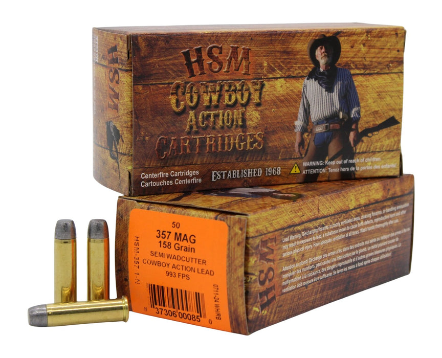 HSM 3571N Cowboy Action  357 Mag 158 gr Semi Wadcutter 50 Per Box/ 10 Case