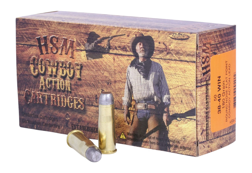 HSM 38401N Cowboy Action  38-40 Win 180 gr Round Nose Flat Point 50 Per Box/ 10 Case