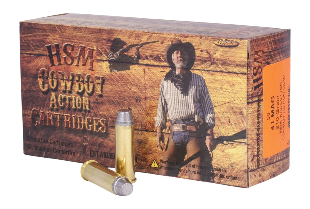 HSM 411N Cowboy Action  41 Rem Mag 210 gr Semi Wadcutter 50 Per Box/ 10 Case