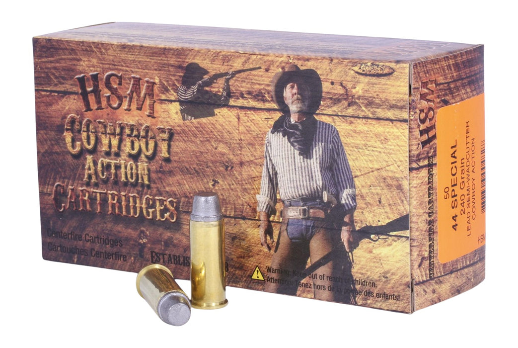 HSM 44S1N Cowboy Action  44 S&W Spl 240 gr Semi Wadcutter 50 Per Box/ 10 Case
