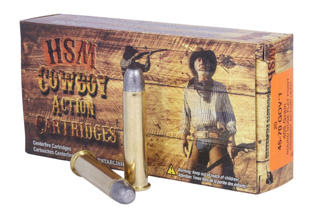 HSM 45702N Cowboy Action  45-70 Gov 405 gr Round Nose Flat Point 20 Per Box/ 25 Case