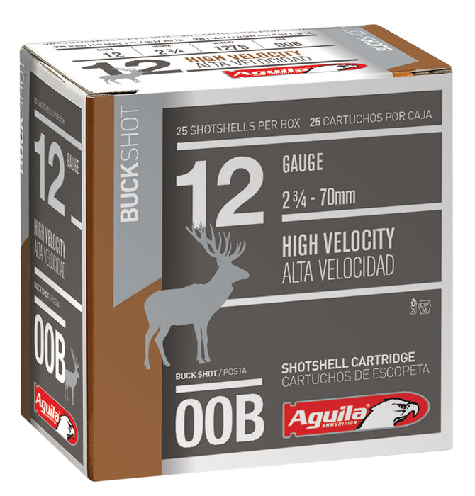 Aguila 1CHB1320 Hunting High Velocity 12 Gauge 2.75" 9 Pellets 00 Buck Shot 25 Per Box/10 Cs