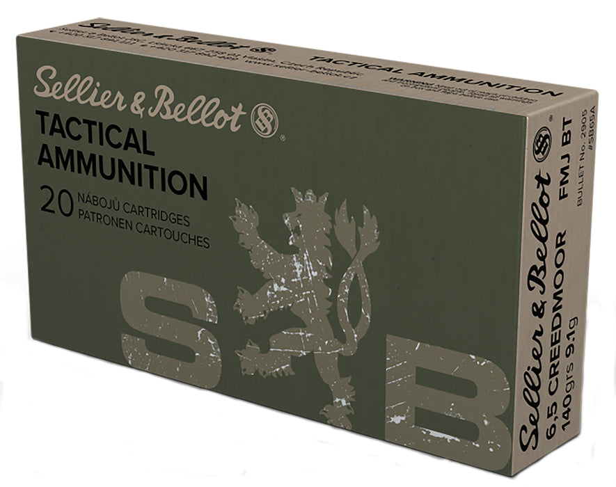 Sellier & Bellot SB65A Rifle  6.5 Creedmoor 140 gr 2658 fps Full Metal Jacket Boat-Tail (FMJBT) 20 Bx/25 Cs