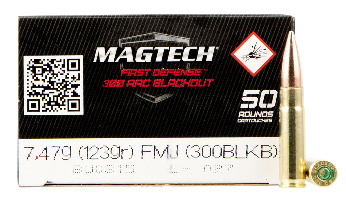 Magtech 300BLKB Tactical/Training  300 Blackout 123 gr 2230 fps Full Metal Jacket (FMJ) 50 Bx/20 Cs
