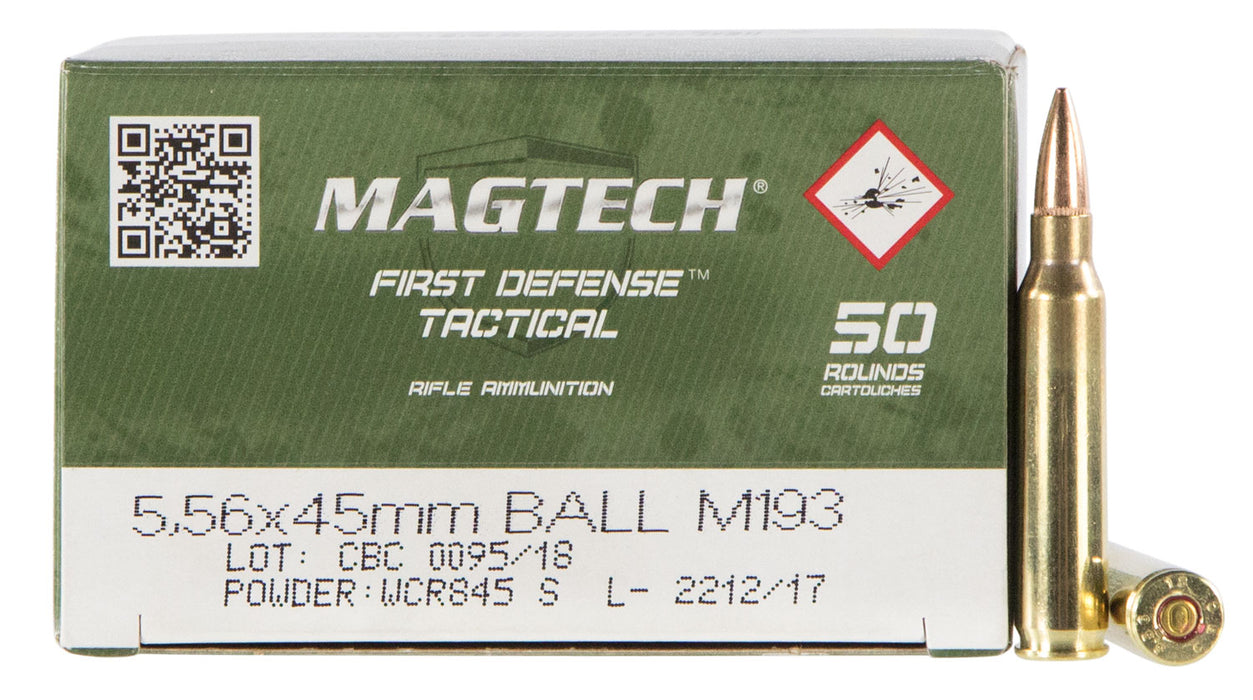 Magtech 556A Tactical/Training  5.56x45mm NATO 55 gr 3265 fps Full Metal Jacket (FMJ) 50 Bx/20 Cs