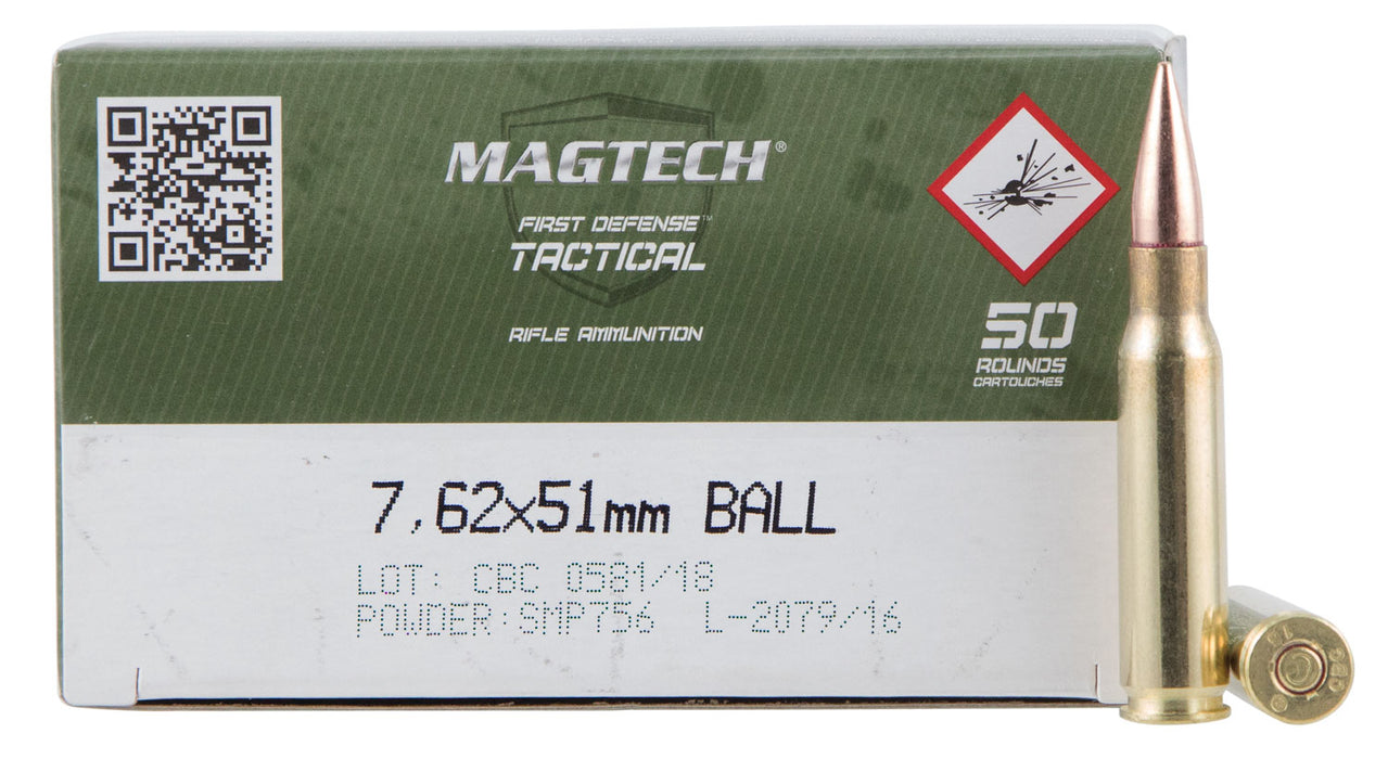 Magtech 762A Tactical/Training Target 7.62x51mm NATO 147 gr Full Metal Jacket (FMJ) 50 Per Box/ 8 Cs