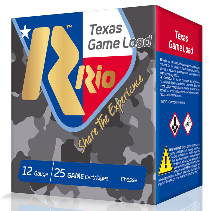 Rio Ammunition TG368TX  Texas Game Load 12 Gauge 7.80" 2 3/4 oz 25 Per Box/10 Cs