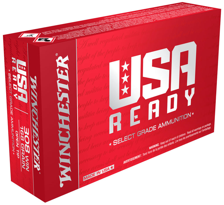 Winchester Ammo RED308 USA Ready  308 Win 168 gr 2680 fps Open Tip Range 20 Bx/10 Cs