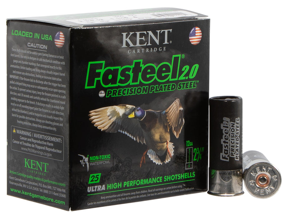 Kent Cartridge K122FS306 Fasteel 2.0  12 Gauge 2.75" 1 1/16 oz 1550 fps 6 Shot 25 Bx/10 Cs