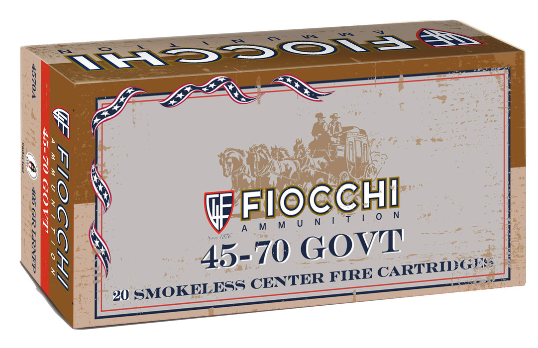 Fiocchi 4570A Cowboy Action  45-70Gov 405gr Lead Round Nose Flat Point 20 Per Box/10 Case