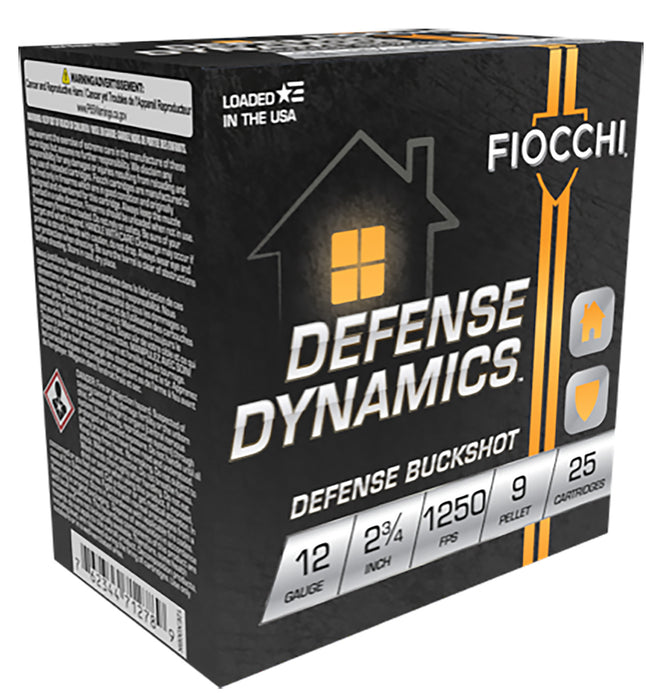 Fiocchi 12EX00BK Defense Dynamics  12 Gauge 2.75" 9 oz 00 Buck Shot 25 Bx/ 10 Cs