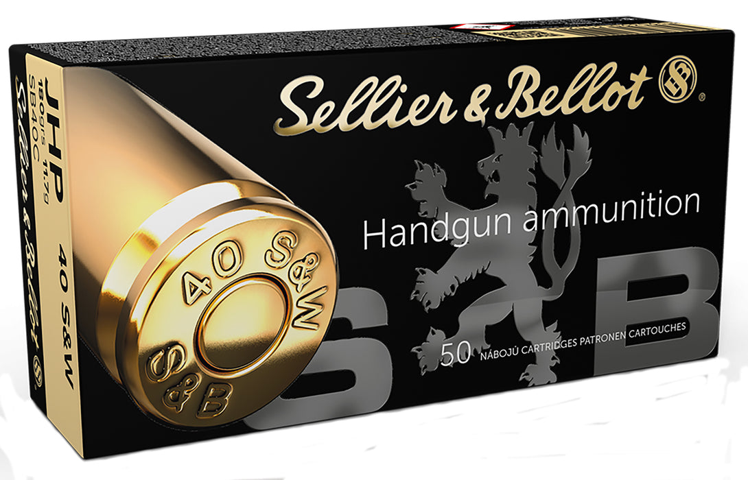 Sellier & Bellot SB40C Handgun  40 S&W 180 gr 974 fps Jacketed Hollow Point (JHP) 50 Bx/20 Cs