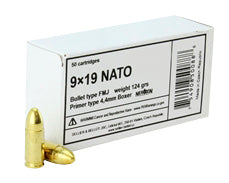 Sellier & Bellot SB9NATO Handgun  9mm NATO 124 gr Full Metal Jacket (FMJ) 50 Per Box/20 Cs