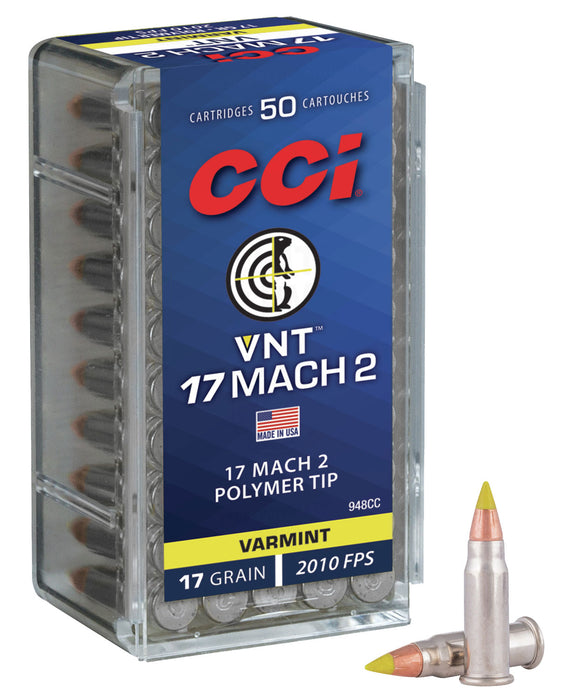 CCI 948CC Varmint  17 HM2 17 gr Varmint Tipped 50 Per Box/100 Cs